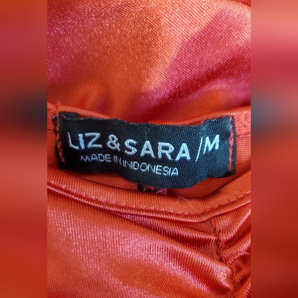 💚5/$25 Liz & Sara Red Datin Ruched Bodycon Mini Slip Dress Size Medium - Picture 6 of 6